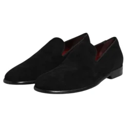 Schwarze Wildleder Slip-On Loafers