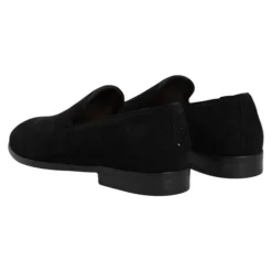 Schwarze Wildleder Slip-On Loafers
