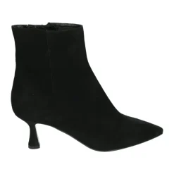 Schwarze Wildleder Stiefel mit hohem Absatz