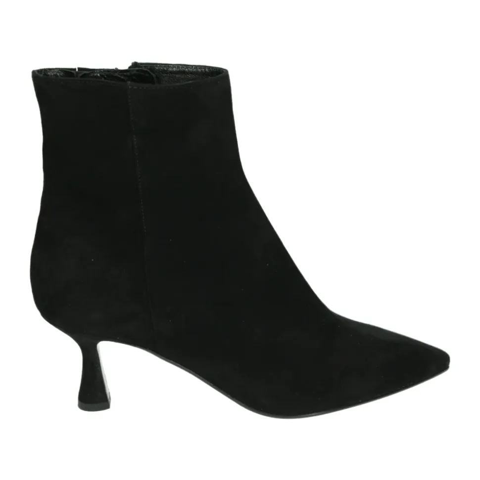 Schwarze Wildleder Stiefel mit hohem Absatz