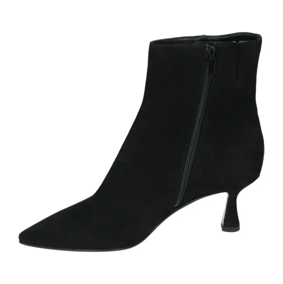 Schwarze Wildleder Stiefel mit hohem Absatz