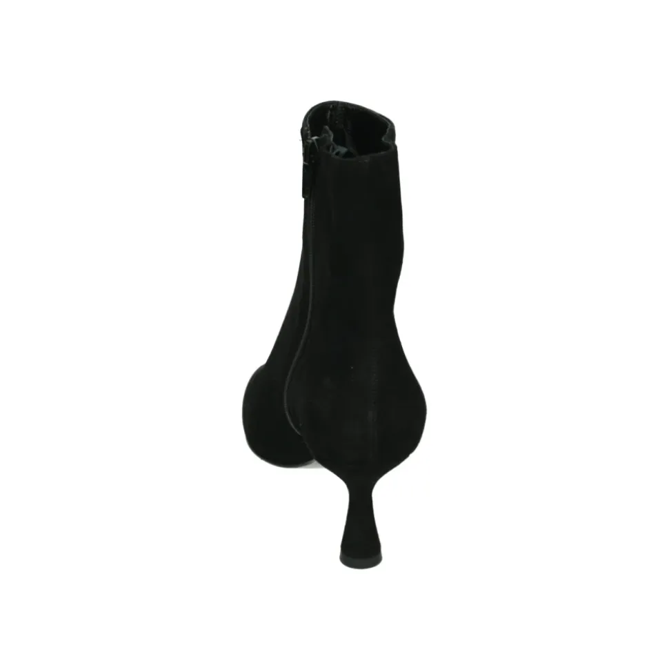 Schwarze Wildleder Stiefel mit hohem Absatz