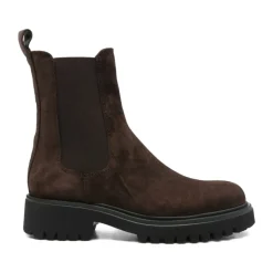 Schwarze Wildleder Stiefeletten mit Mandelform