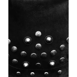 Schwarze Wildleder Tasche mit Nieten