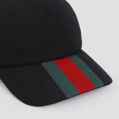 Schwarze Woll-Baseballkappe AW24