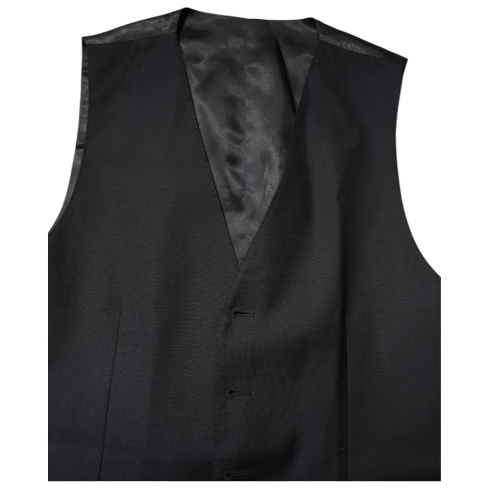 Schwarze Wollweste Formelles Kleid Weste