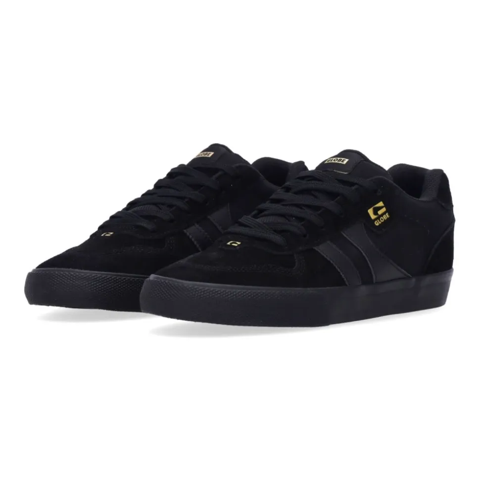 Schwarze/Goldene Skate Schuhe Vulkanisierter Stil