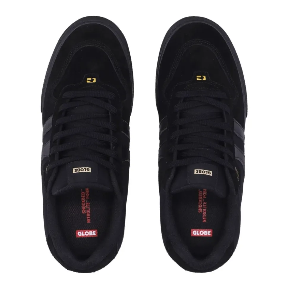 Schwarze/Goldene Skate Schuhe Vulkanisierter Stil