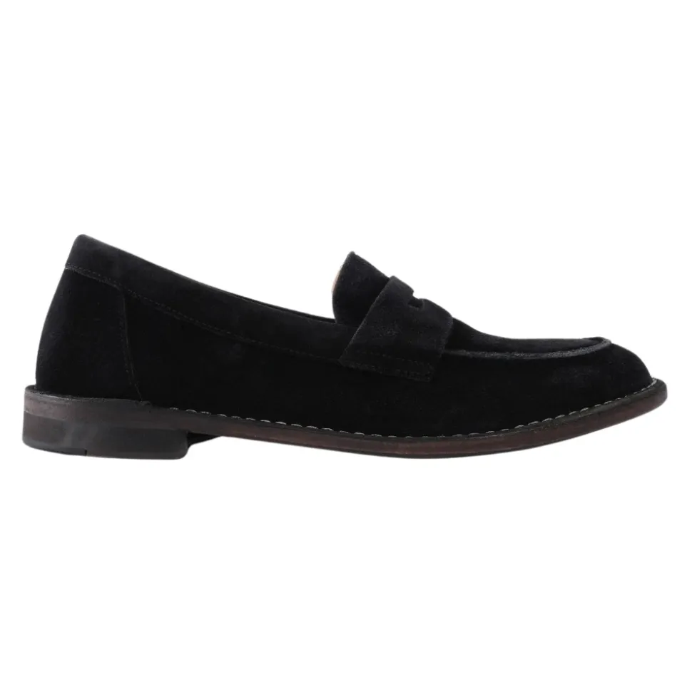 Schwarzer Büffelleder Loafer