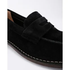 Schwarzer Büffelleder Loafer