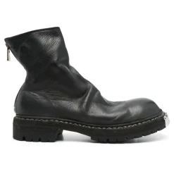 Schwarzer Big Daddy Stiefel mit Rückenreißverschluss