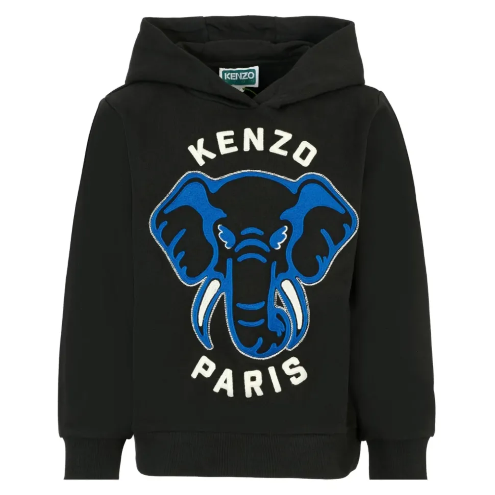 Schwarzer Elefant Logo Kapuzenpullover