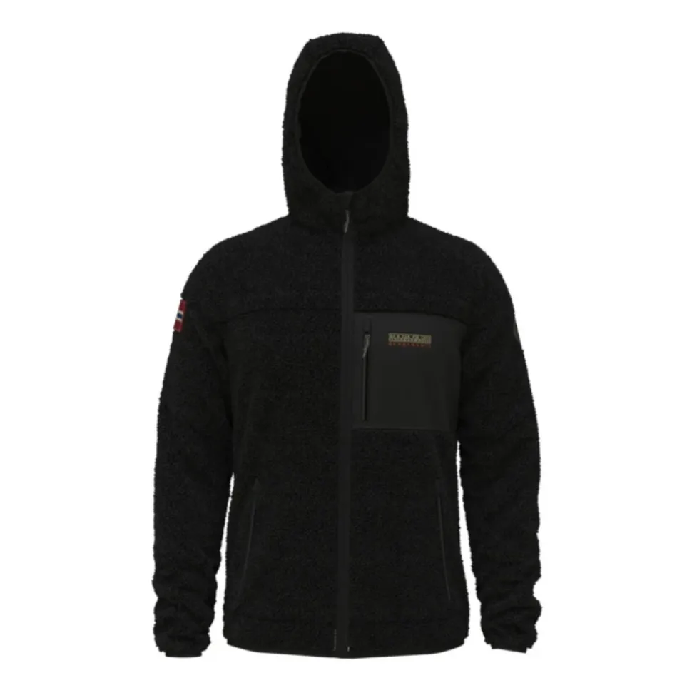 Schwarzer Hoodie mit Reißverschluss und Logo