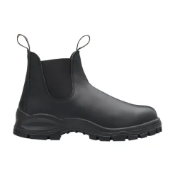 Schwarzer Leder Chelsea Stiefel
