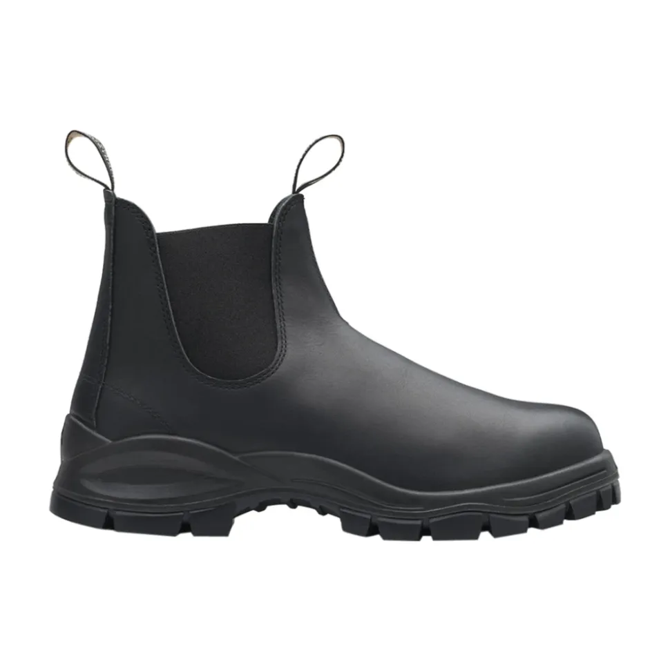 Schwarzer Leder Chelsea Stiefel