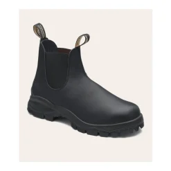 Schwarzer Leder Chelsea Stiefel