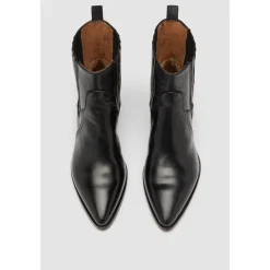 Schwarzer Lederstiefelette