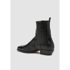 Schwarzer Lederstiefelette