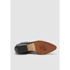 Schwarzer Lederstiefelette
