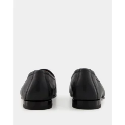 Schwarzer Ledertassel-Loafer