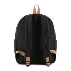 Schwarzer Nylon-Rucksack mit Vordertasche