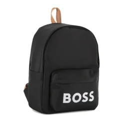 Schwarzer Nylon-Rucksack mit Vordertasche