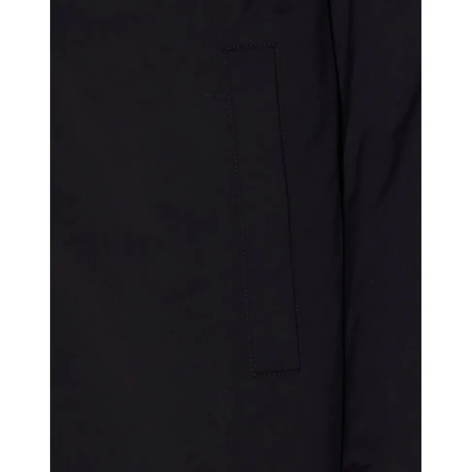 Schwarzer Parka Mantel mit Kunstpelzfutter