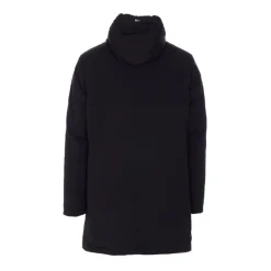 Schwarzer Parka Mantel mit Kunstpelzfutter