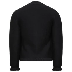 Schwarzer Pullover mit Rippenstrick