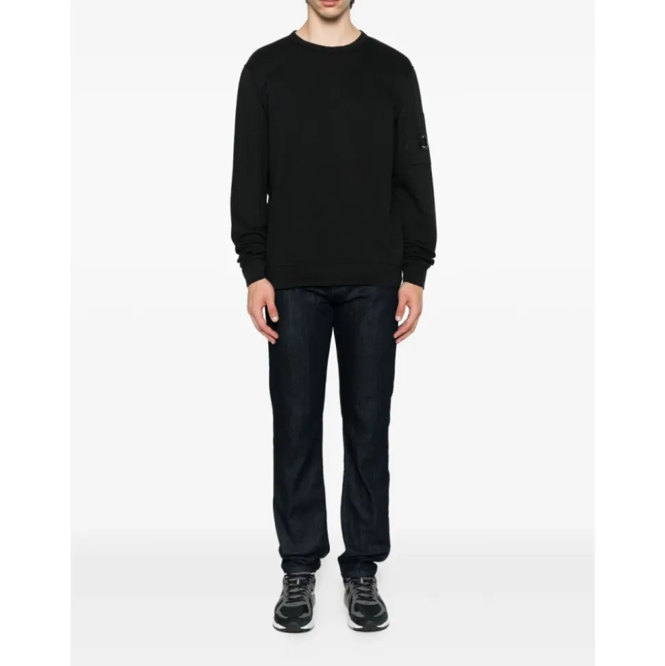 Schwarzer Rundhalsausschnitt Pullover Baumwolle