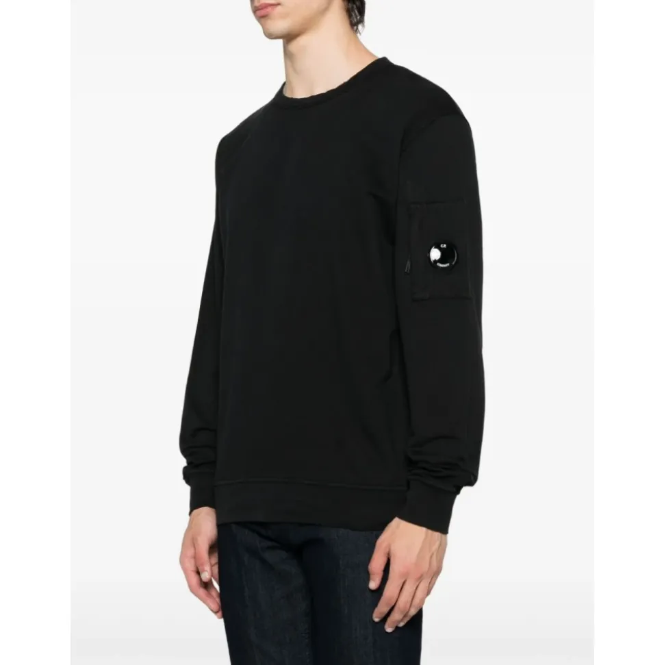 Schwarzer Rundhalsausschnitt Pullover Baumwolle