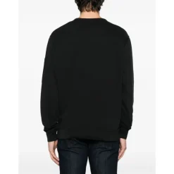 Schwarzer Rundhalsausschnitt Pullover Baumwolle