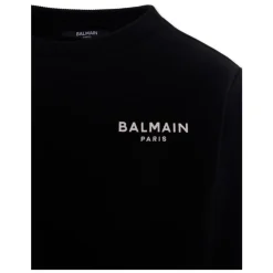 Schwarzer Rundhals-Sweatshirt