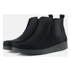 Schwarzer Wildlederstiefel