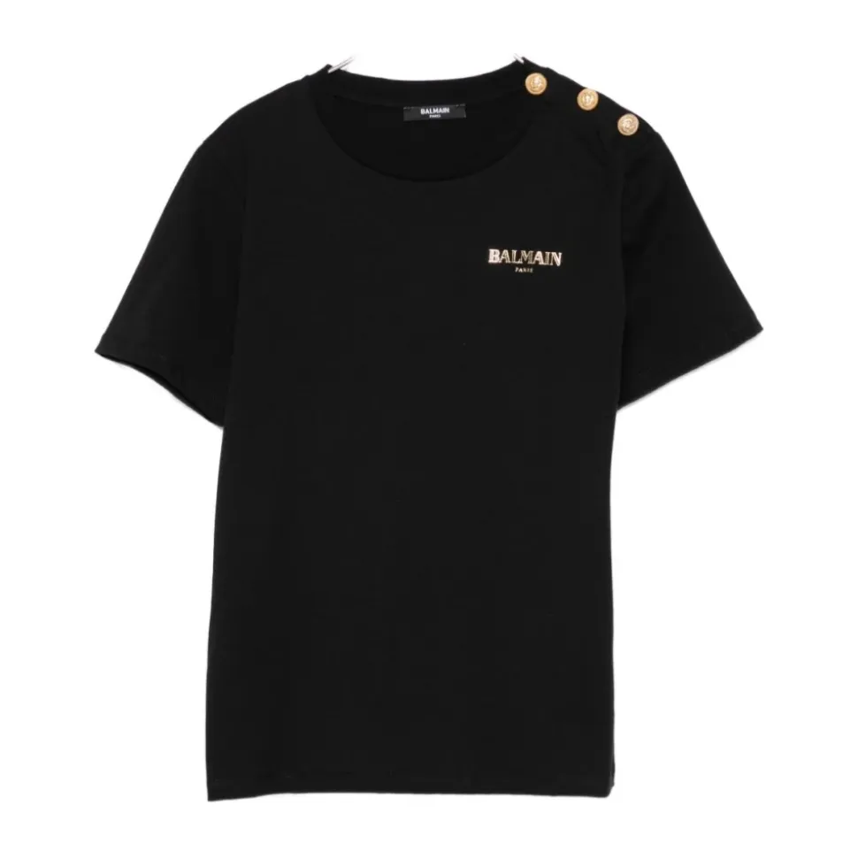 Schwarzes & Goldenes Stilvolles Mädchen T-Shirt