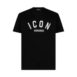 Schwarzes Baumwoll-T-Shirt