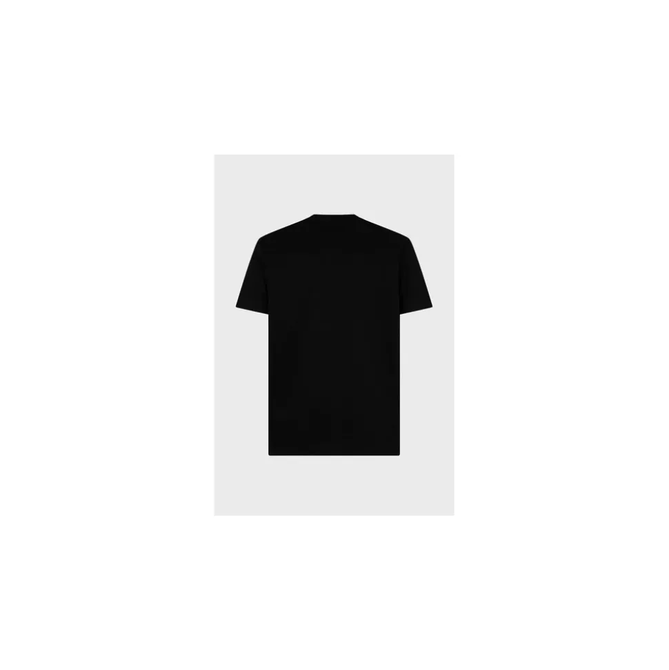 Schwarzes Baumwoll-T-Shirt