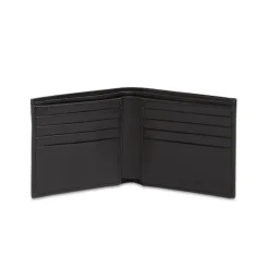 Schwarzes Leder Logo Geldbörse