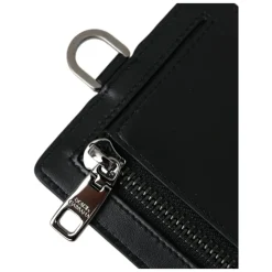 Schwarzes Leder Logo Kartenhalter Brieftasche
