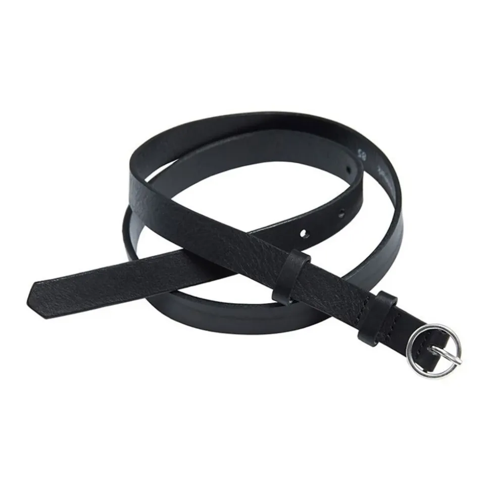 Schwarzes Lederband mit Metallschnalle