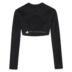 Schwarzes Yoga Cropped LS Top