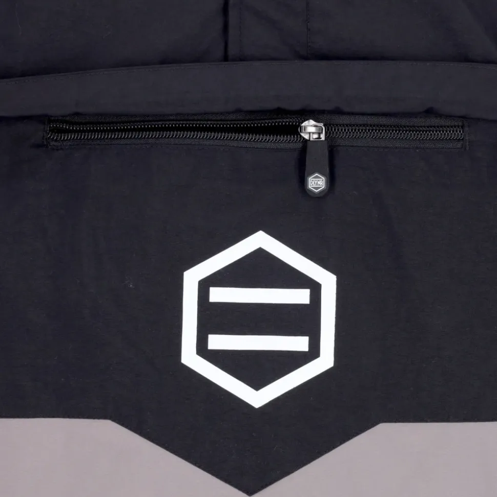 Schwarz/Weißer Anorak mit Fleecefutter