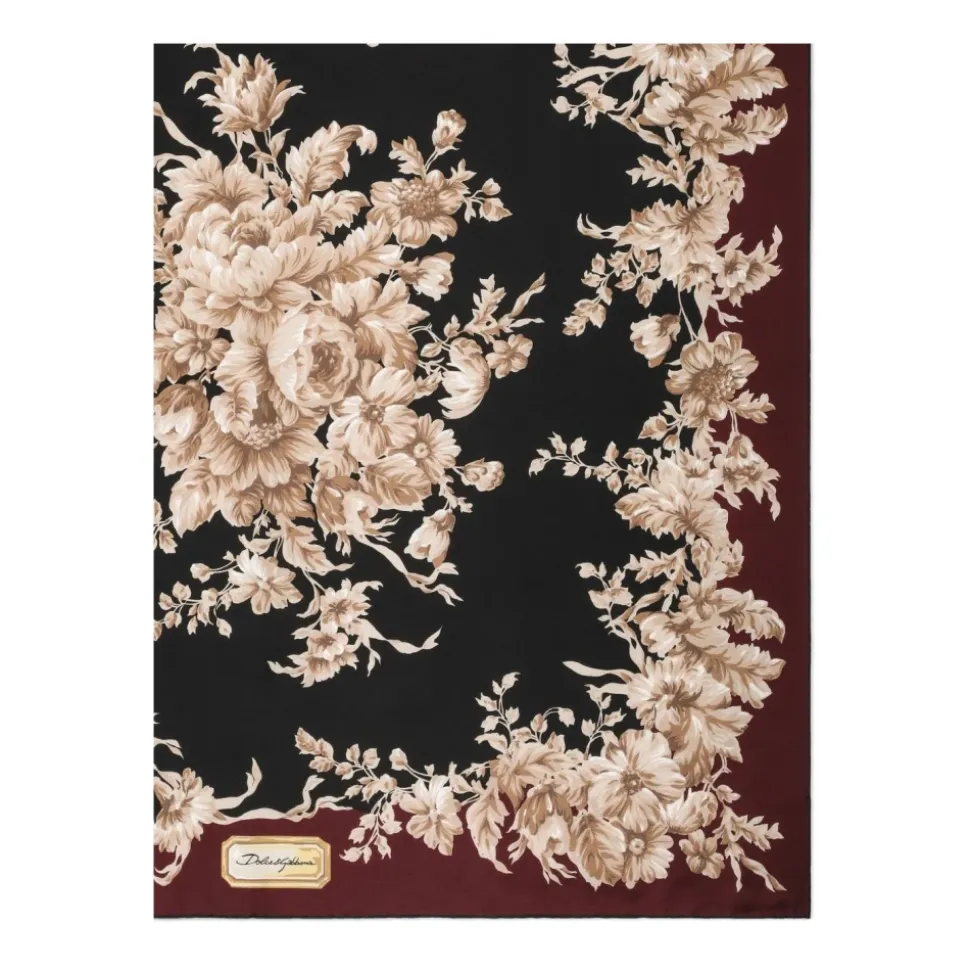 Seide Schwarz Rosa Schal AW25