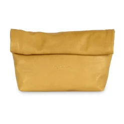 Senfgelbe Leder Clutch