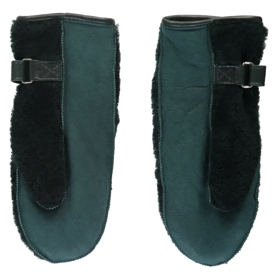 Shearling Lederhandschuhe mit verstellbarem Riemen