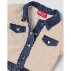 Sherpa Fleece Denim Jacke