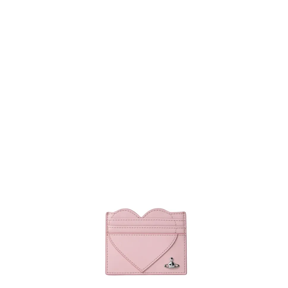Shiny Patent Heart Card Holder