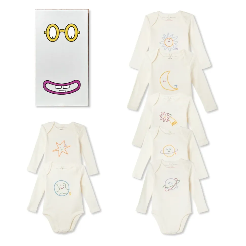 Siebener-Pack Baby-Strampler