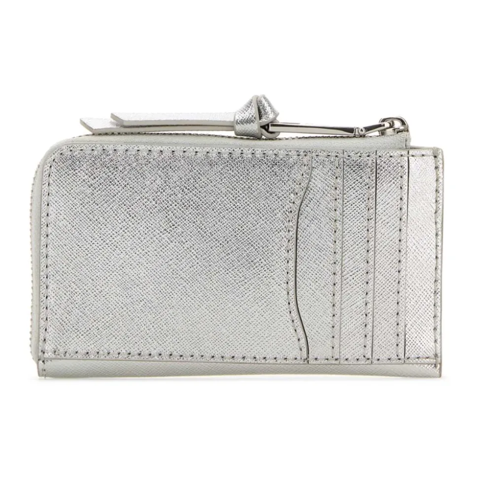 Silberne Lederbrieftasche