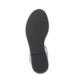 Silberne Ledersandalen mit Nieten